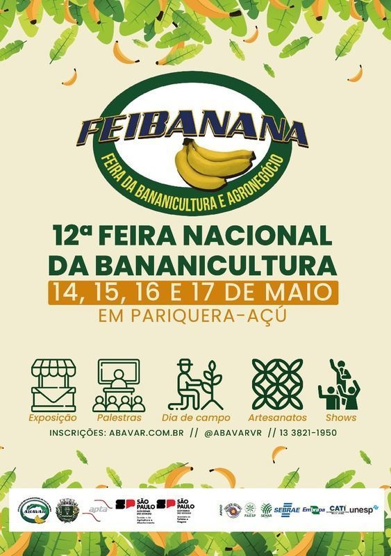 Contagem regressiva para 12 Feibanana em Pariquera-A/SP a partir de 14 de maio
